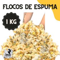 Flocos de Espuma triturada para enchimento de puffs e almofadas 1 kg Espuma Premiun