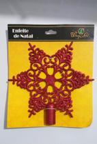 Flocos Neve Glitter 2 Topo de Árvore Enfeite Natal