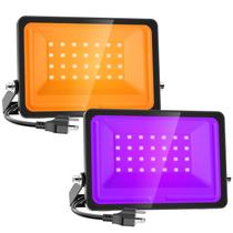 Floodlight Onforu Orange and Purple Halloween 30W, pacote com 2 Floodlight Onforu Orange and Purple Halloween 30W, pacote com 2