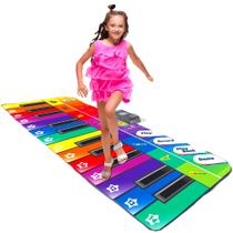 Floor Piano Mat Play22 de 6 pés para crianças pequenas com 24 teclas e 8 instrumentos
