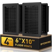 Floor Register BYEWIRE 6x10 Heavy Duty Steel Black, pacote com 4 Floor Register BYEWIRE 6x10 Heavy Duty Steel Black, pacote com 4