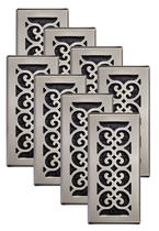 Floor Register Decor Grates SPH410-NKL-8 Scroll 4x10in, pacote com 8
