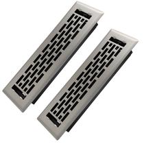 Floor Register Howeall, 2x10 cm, pacote com 2 unidades, caminhável níquel acetinado Floor Register Howeall, 2x10 cm, pacote com 2 unidades, caminhável níquel acetinado