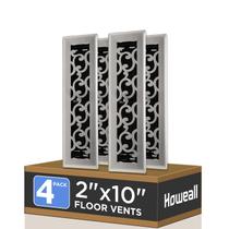 Floor Register Howeall, 2x10 cm, pacote com 4, caminhável níquel acetinado