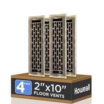 Floor Register Howeall 2x10 cm, pacote com 4 unidades, Heavy Duty Walkable