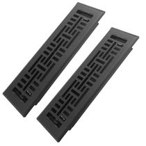 Floor Register Howeall, 2x10 polegadas, pacote com 2 unidades, Heavy Duty - Preto