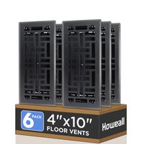 Floor Register Howeall, 4x10 cm, pacote com 6, caminhável preto fosco