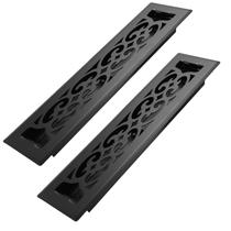 Floor Register Howeall, pacote com 2 x 12 polegadas, caminhável preto fosco