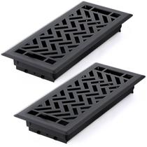 Floor Register Tuanse Frosted Black 10x25cm, aço, pacote com 2 Floor Register Tuanse Frosted Black 10x25cm, aço, pacote com 2