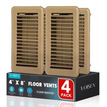 Floor Register VOISEN 10x20cm em aço ajustável, pacote com 4 unidades, marrom Floor Register VOISEN 10x20cm em aço ajustável, pacote com 4 unidades, marrom