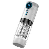 Flop Masturbador Vai e Vem com Rotação e Sucção estilo Bomba Peniana em formato Lanterna 26cm x 9cm Recarregável