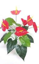 Flor Antúrio Artificial Com Folhas Grandes Arranjo Planta Enfeite Flor Antúrio Artificial Com Folhas Grandes Arranjo Planta Enfeite