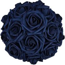 Flor artificial Alifst Foam Roses azul marinho (25 unidades)