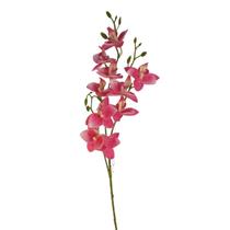 Flor Artificial Haste de Orquídea 3 Galhos Decoração - 81cm