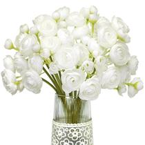 Flor artificial Letjolt Ranunculus White Silk 18 unidades
