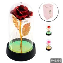 Flor Artificial Na Cupula 15cm Rosa Com Led Color Tgs4198 Flor Artificial Na Cupula 15cm Rosa Com Led Color Tgs4198