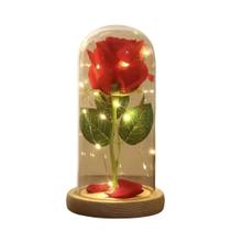 Flor Artificial Na Cupula 21cm Rosa Com Led Tgs4197 Flor Artificial Na Cupula 21cm Rosa Com Led Tgs4197