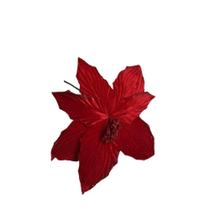 Flor Artificial Natal Poinsétia Veludo Vermelha 41cm Flor Artificial Natal Poinsétia Veludo Vermelha 41cm