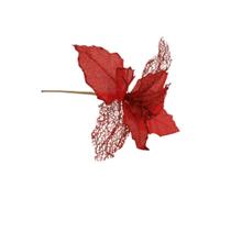 Flor Artificial Natalina Poinsétia Haste Loga 60cm