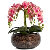 Flor Artificial Para Sala Decorativa Orquídea Super Realista Rosa