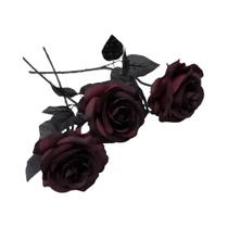 Flor Artificial Rosa Vermelha Escura De 50CM Para Festa De Halloween, Casamento Gótico, Decoração De Flor Artificial Rosa Vermelha Escura De 50CM Para Festa De Halloween, Casamento Gótico, Decoração De