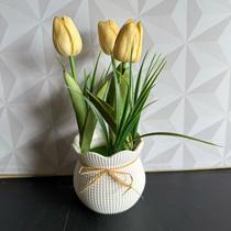 Flor artificial Tulipa com vaso Flor artificial Tulipa com vaso