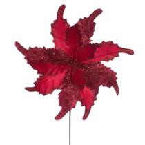 Flor Artificial Vickerman Flor de Nochebuena Grand Velvet Roja