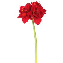 Flor Artificial Vickerman Tallos de Amarilis Terciopelo Rojo x3