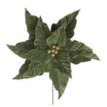 Flor Bico de Papagaio Verde Dourado Veludo Natal 36X48 cm 2 un. Flor Bico de Papagaio Verde Dourado Veludo Natal 36X48 cm 2 un.