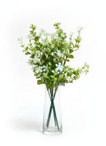 Flor Buquê Complemento Branco e Verde Decorativo 35cm