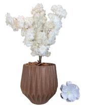 Flor Cerejeira Artificial Buque Com Vaso Origami