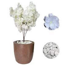 Flor Cerejeira Pessegueiro Artificial Vaso Liso Pedra Braca Flor Cerejeira Pessegueiro Artificial Vaso Liso Pedra Braca