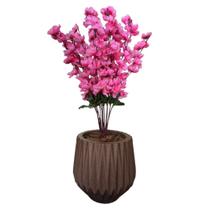 Flor Cerejeira Pessegueiro Artificial + Vaso Polietileno - Flor Imp