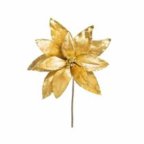 Flor Cor Ouro c/Petalas Em Veludo/Borda De Glitter 1694350