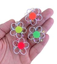 Flor de acrílico vazada neon