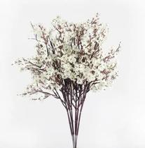 Flor de Cerejeira Branca Galho Marrom, 25 cm Flor de Cerejeira Branca Galho Marrom, 25 cm