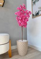 Flor De Cerejeira Planta Artificial Com Vaso Arranjo Luxo -