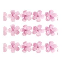 Flor de cetim c/perólas 3.8 cm cor rosa metro Flor de cetim c/perólas 3.8 cm cor rosa metro
