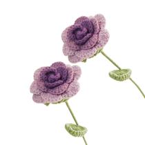 Flor de crochê feita à mão Joekaran Crochet Flower 2 Roses Flor de crochê feita à mão Joekaran Crochet Flower 2 Roses