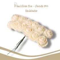 Flor De Eva Branca - MIni Rosa - Pacote Com 144 Unidades - Nybc