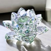 Flor De Lótus 9 cm Em Vidro Decoração Enfeite Presente