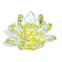 Flor de Lótus Cristal Amarelo Brilhante Espiritual 6 cm Flor de Lótus Cristal Amarelo Brilhante Espiritual 6 cm
