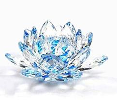Flor De Lotus Cristal Azul 40mm Imp