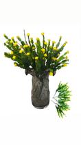 Flor de Maio Amarelo Flores Artificiais Kit 4 Buques Vaso