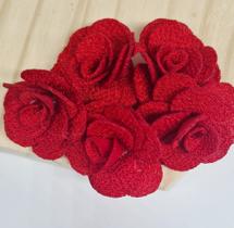 Flor de malha 3,0 cm ( 5 unidades ) - Sofhie Armarinho