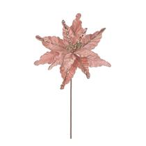 Flor de Natal Artificial Pick Rosa 19cm Formosinha