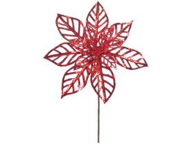 Flor de Natal com Glitter Cromus Poinsétia - Vermelho