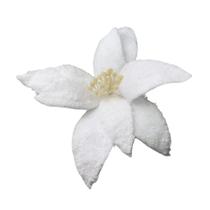 Flor de Natal Decorativa Branca Enfeite Natalino para Árvore