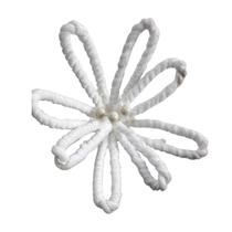 Flor de Natal Decorativa Vazada Branca Enfeite para Árvore tok da casa