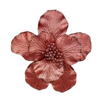 Flor de Natal Magnólia tecido luxo com brilho cores c/4 Flor de Natal Magnólia tecido luxo com brilho cores c/4